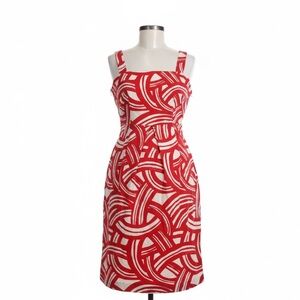 Banana Republic Red and White Mini Dress Size 4